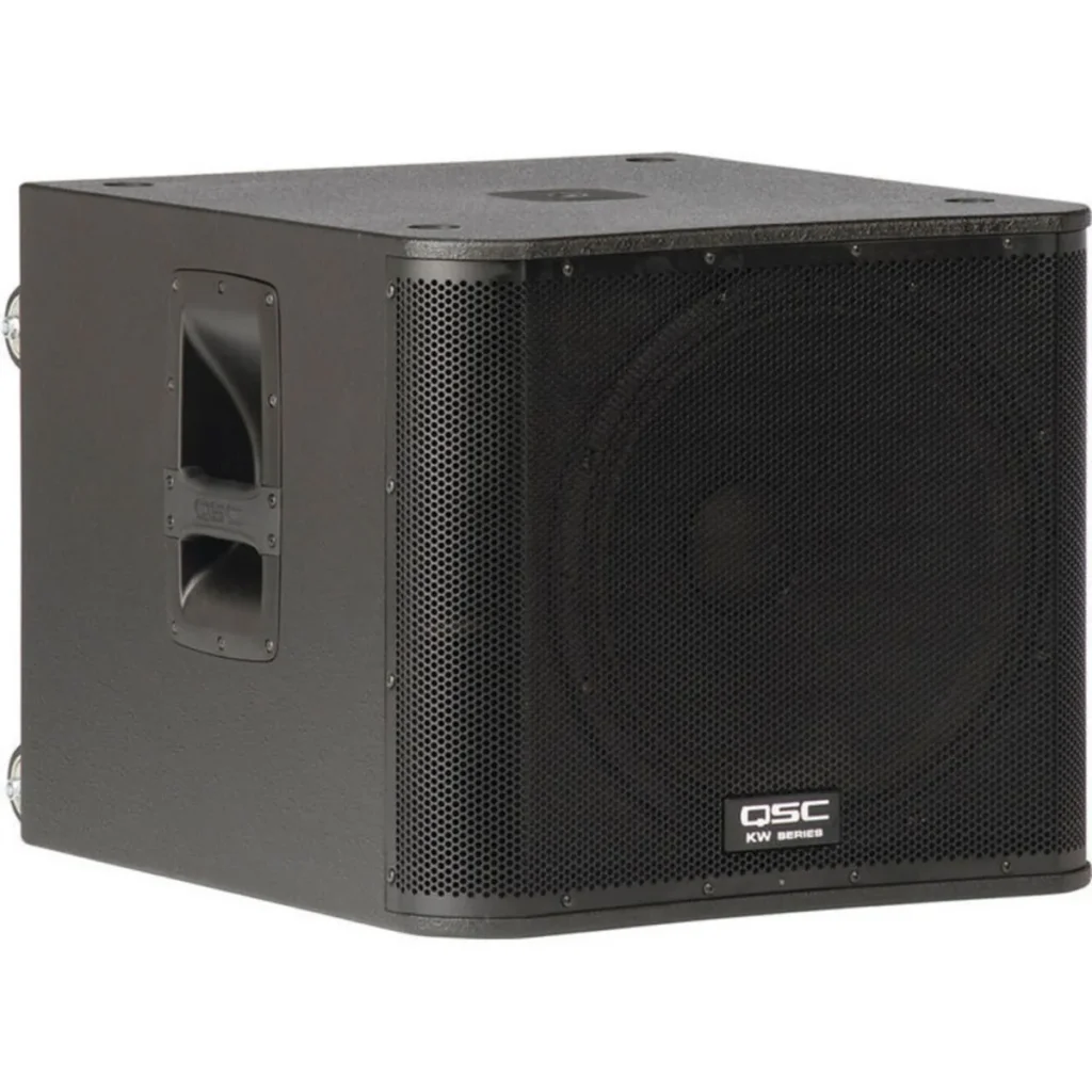 QSC KW181 powered subwoofer, front view