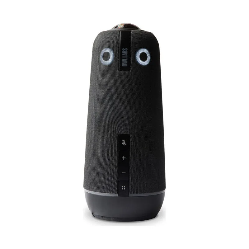 Owl Labs Meeting Owl 4+ 360-degree conference camera, upright on a table