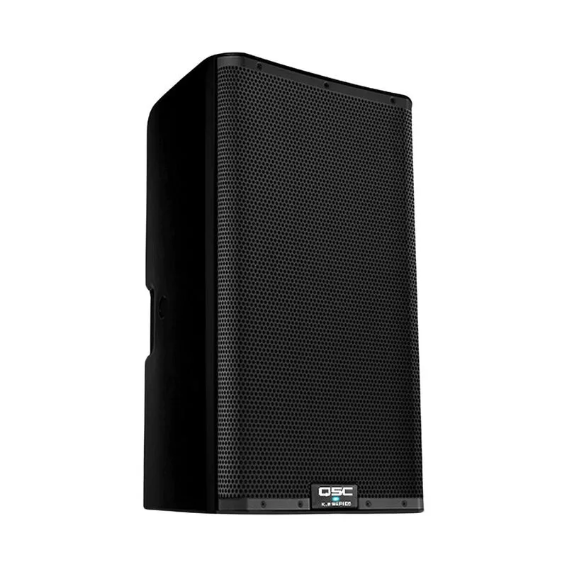 QSC K12.2 powered loudspeaker, front three-quarter view