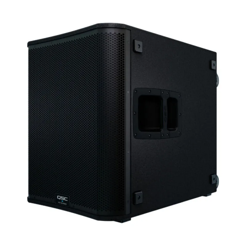 QSC KS118 18-inch powered subwoofer, front three-quarter view