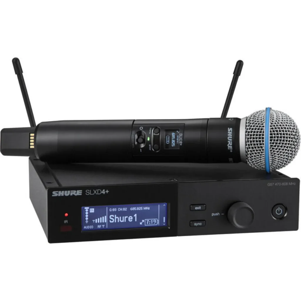 Shure SLXD24/B58 wireless system, receiver with Beta 58A handheld transmitter