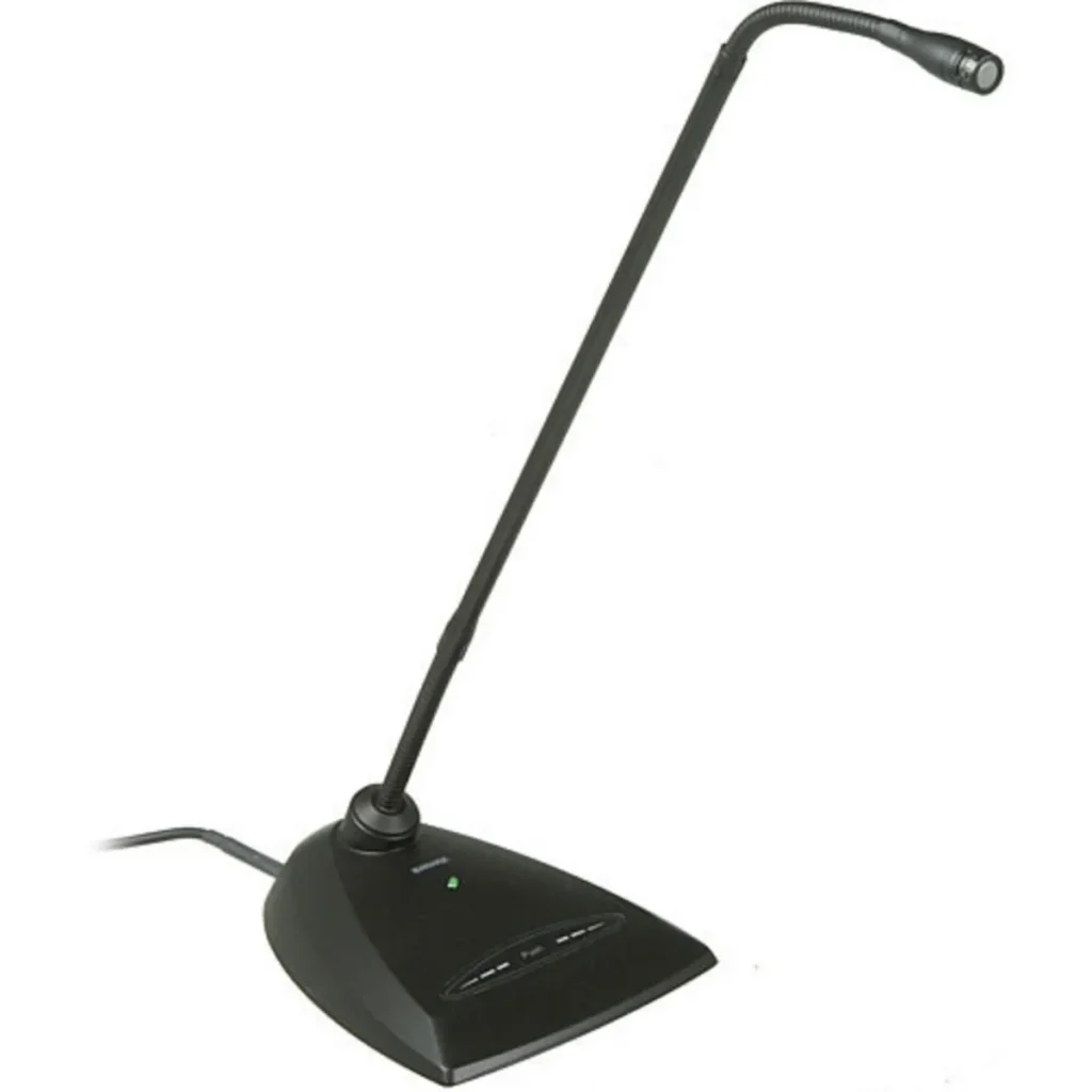 Shure MX418D/C gooseneck microphone on desktop base